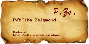 Pálka Zsigmond névjegykártya